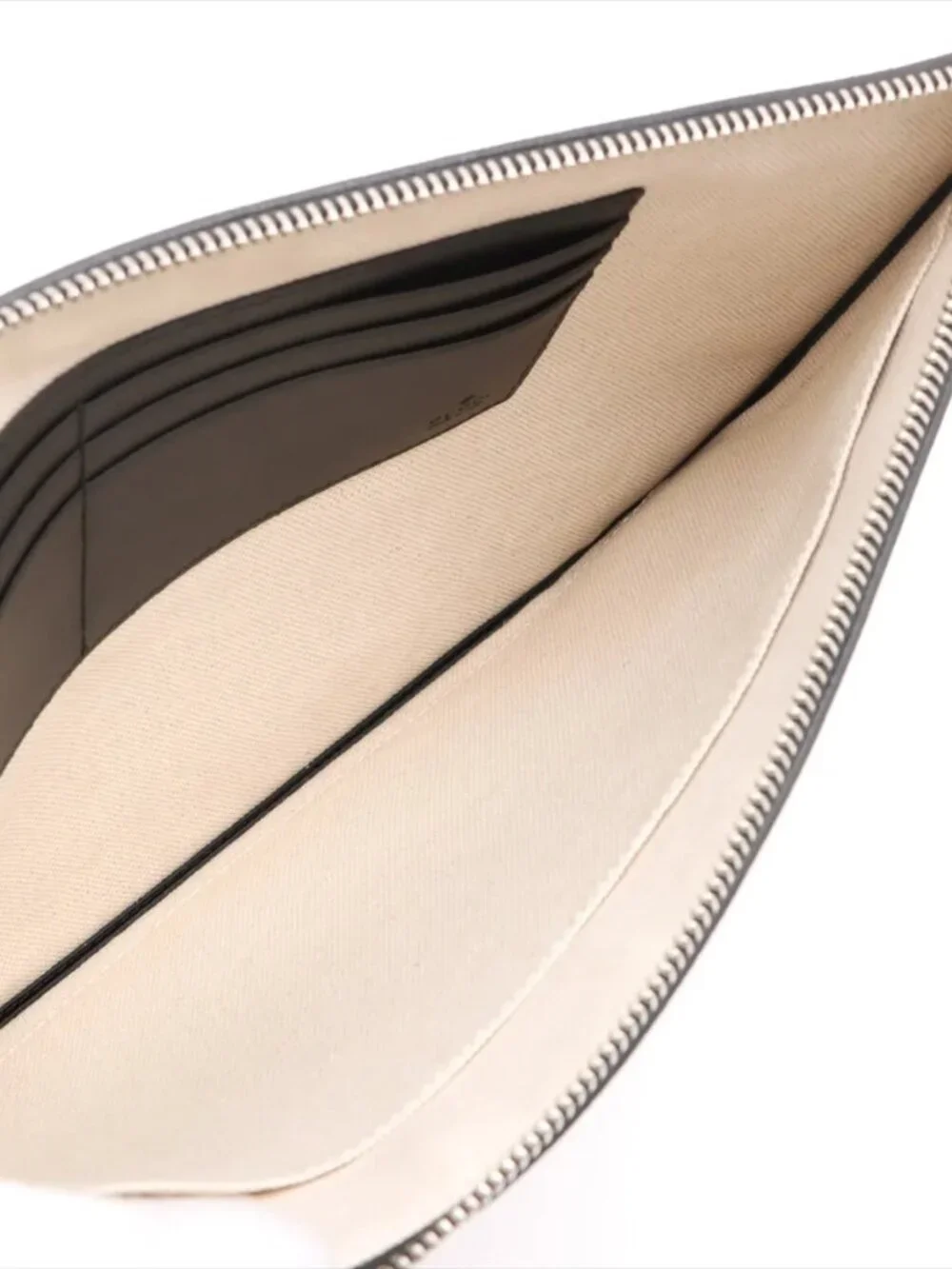 Gucci GG Supreme PVC & leather Clutch bag Beige x black 473904